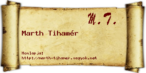 Marth Tihamér névjegykártya